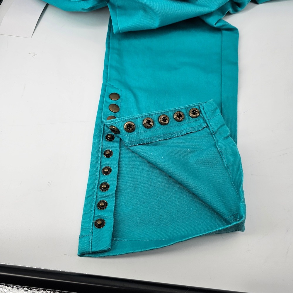 Soft Surroundings Pants Womens XS Turquoise Pull On Snap Hem Stretch 27431 - Picture 8 of 8